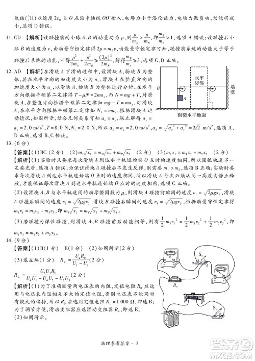 湘豫名校联考2022年8月高三秋季入学摸底考试物理试题及答案