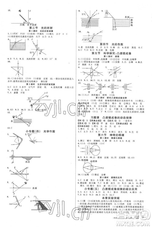 广东经济出版社2022名校课堂物理八年级上册HK沪科版答案 广东经济出版社2022名校课堂物理八年级上册HK沪科版答案