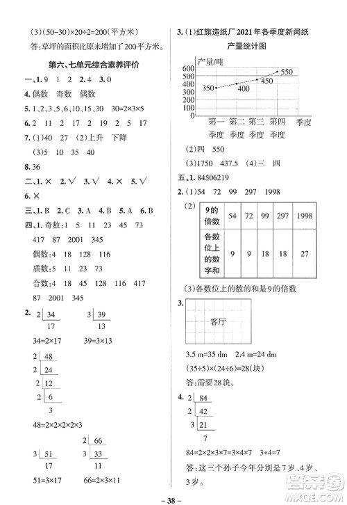 辽宁教育出版社2022PASS小学学霸作业本五年级数学上册QD青岛版山东专版答案