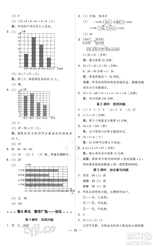 吉林教育出版社2022秋季综合应用创新题典中点四年级上册数学人教版参考答案