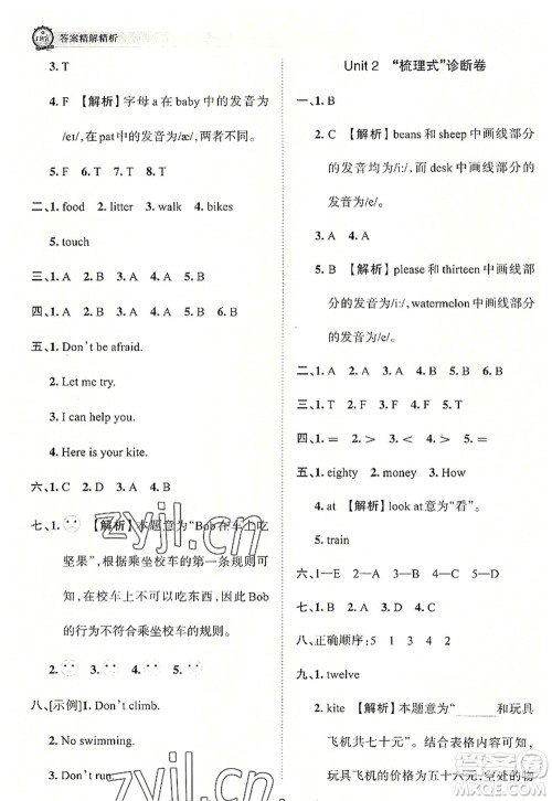 江西人民出版社2022王朝霞考点梳理时习卷四年级英语上册BS北师版答案 江西人民出版社2022王朝霞考点梳理时习卷四年级英语上册BS北师版答案