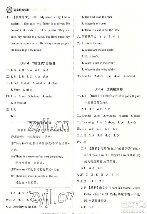 江西人民出版社2022王朝霞考点梳理时习卷五年级英语上册BS北师版答案 江西人民出版社2022王朝霞考点梳理时习卷五年级英语上册BS北师版答案