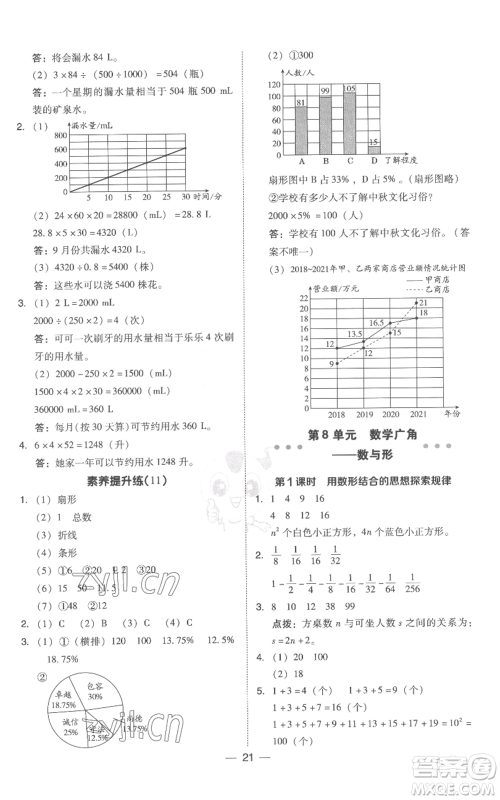 吉林教育出版社2022秋季综合应用创新题典中点六年级上册数学人教版浙江专版参考答案