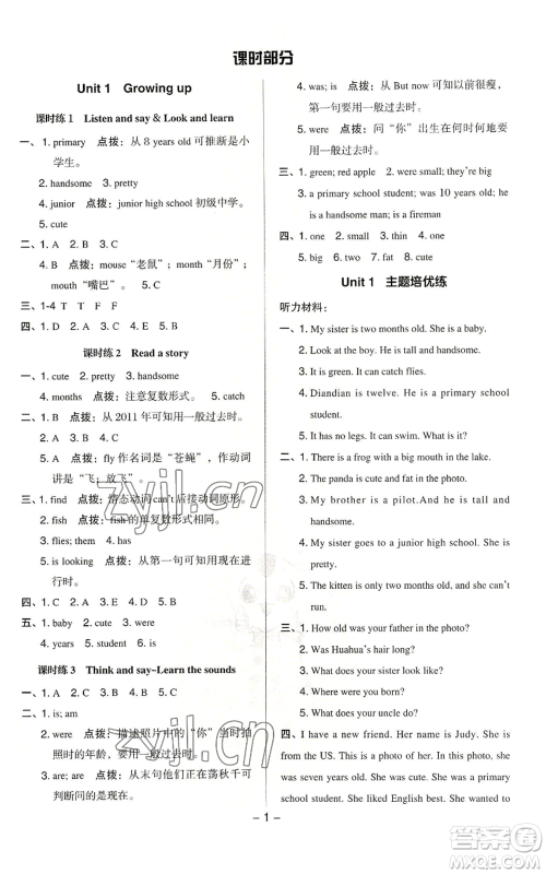 陕西人民教育出版社2022秋季综合应用创新题典中点六年级上册数学沪教版参考答案