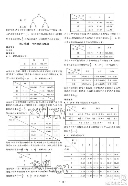 江苏人民出版社2022课时提优计划作业本九年级数学上册SK苏科版答案