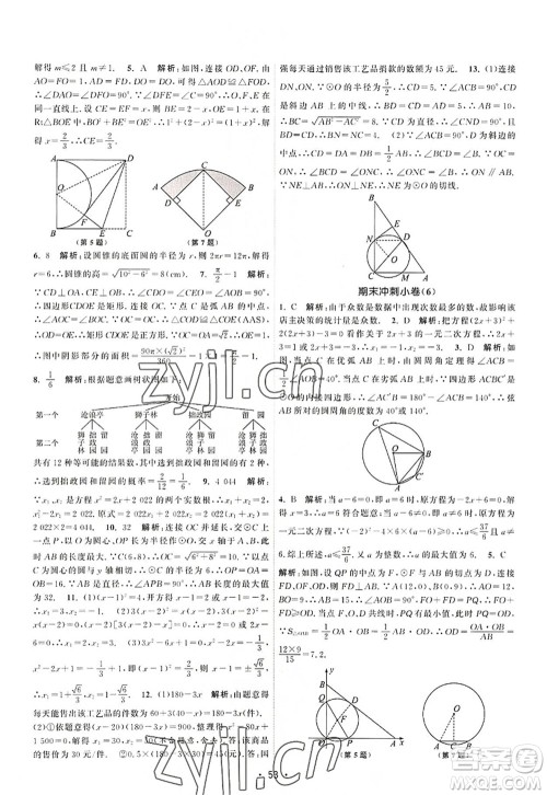 江苏人民出版社2022课时提优计划作业本九年级数学上册SK苏科版答案