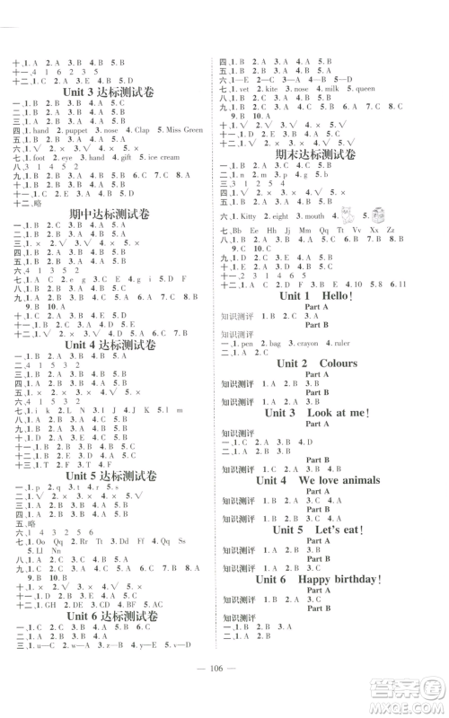 新世纪出版社2022秋季名师测控三年级上册英语人教版浙江专版参考答案 新世纪出版社2022秋季名师测控三年级上册英语人教版浙江专版参考答案