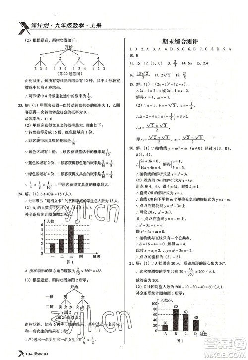 广东经济出版社2022全优点练课计划九年级数学上册RJ人教版答案 广东经济出版社2022全优点练课计划九年级数学上册RJ人教版答案