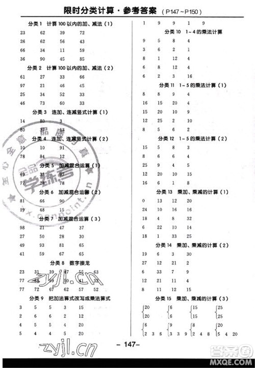 开明出版社2022全品学练考数学二年级上册苏教版答案