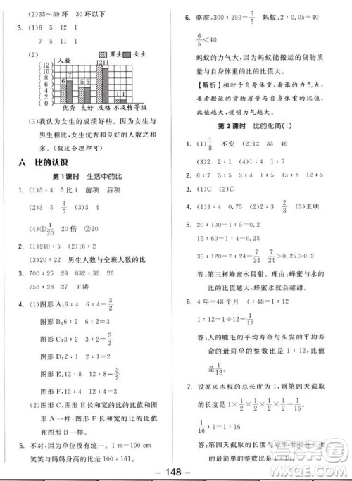 开明出版社2022全品学练考数学六年级上册北师版答案