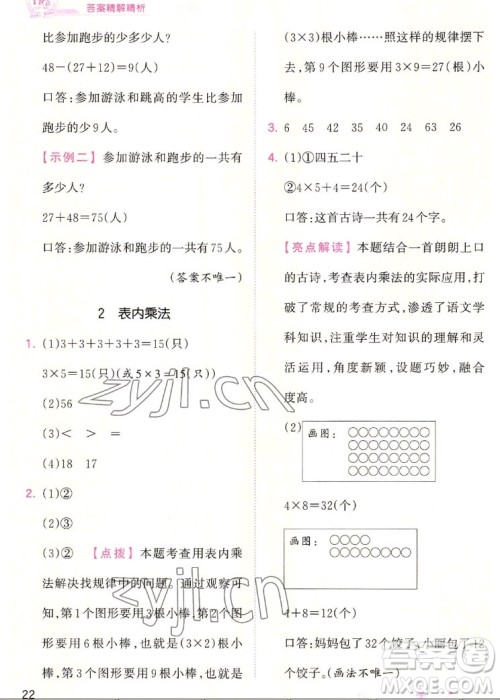 江西人民出版社2022王朝霞创维新课堂数学二年级上册RJ人教版答案 江西人民出版社2022王朝霞创维新课堂数学二年级上册RJ人教版答案