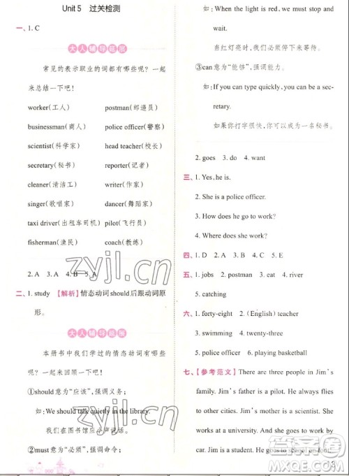 江西人民出版社2022王朝霞创维新课堂英语六年级上册人教版答案