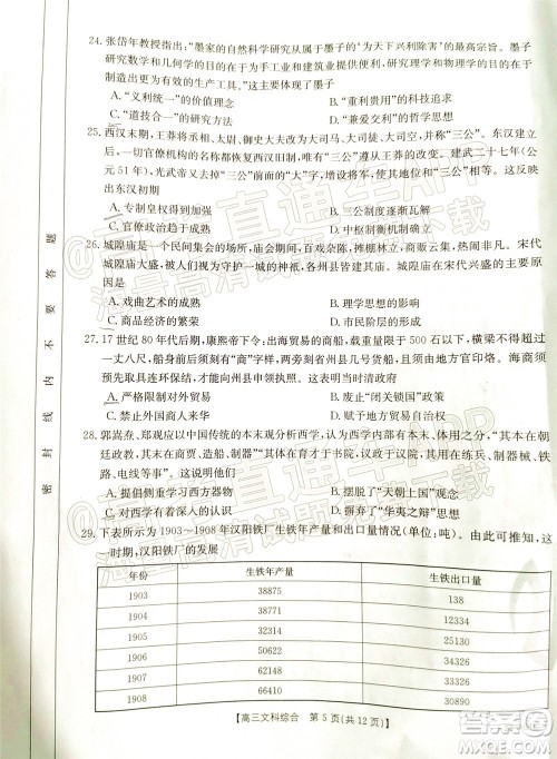 2023届贵州省金太阳高三年级联合考试文科综合试题及答案 2023届贵州省金太阳高三年级联合考试文科综合试题及答案