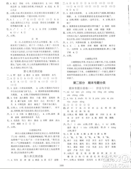 北方妇女儿童出版社2022秋江苏金考卷语文二年级上册人教版答案 北方妇女儿童出版社2022秋江苏金考卷语文二年级上册人教版答案