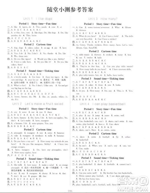 北方妇女儿童出版社2022秋江苏金考卷英语四年级上册江苏版答案 北方妇女儿童出版社2022秋江苏金考卷英语四年级上册江苏版答案