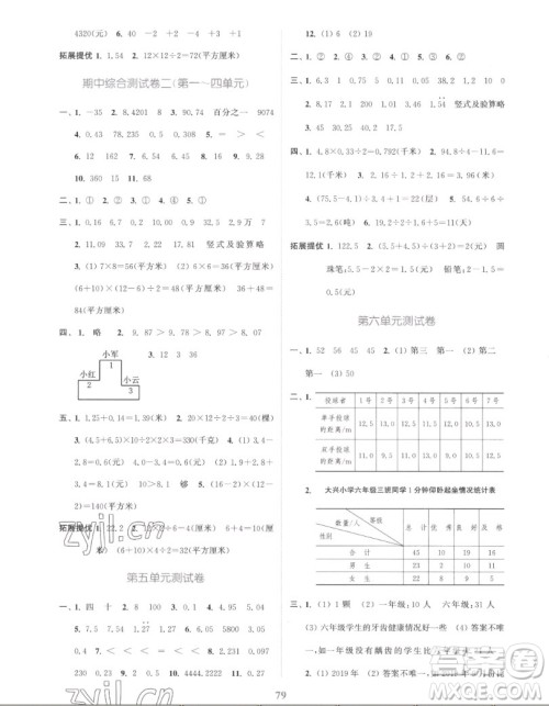 北方妇女儿童出版社2022秋江苏金考卷数学五年级上册苏教版答案