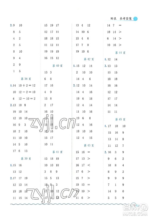 龙门书局2022黄冈小状元口算速算练习册一年级数学上册R人教版答案 龙门书局2022黄冈小状元口算速算练习册一年级数学上册R人教版答案
