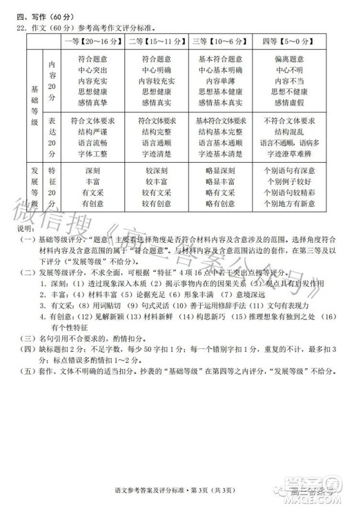 昆明市五华区2023届高三教学质量摸底检测语文试题及答案 昆明市五华区2023届高三教学质量摸底检测语文试题及答案