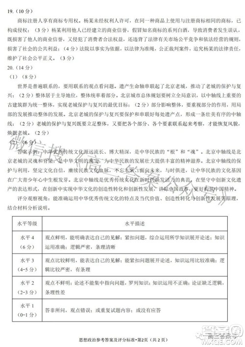 昆明市五华区2023届高三教学质量摸底检测思想政治试题及答案 昆明市五华区2023届高三教学质量摸底检测思想政治试题及答案