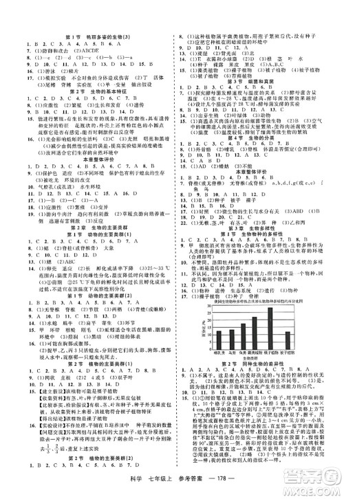 天津人民出版社2022精彩练习就练这一本七年级科学上册华师大版答案 天津人民出版社2022精彩练习就练这一本七年级科学上册华师大版答案