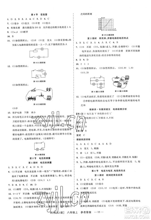 浙江工商大学出版社2022精彩练习就练这一本八年级科学上册ZJ浙教版答案