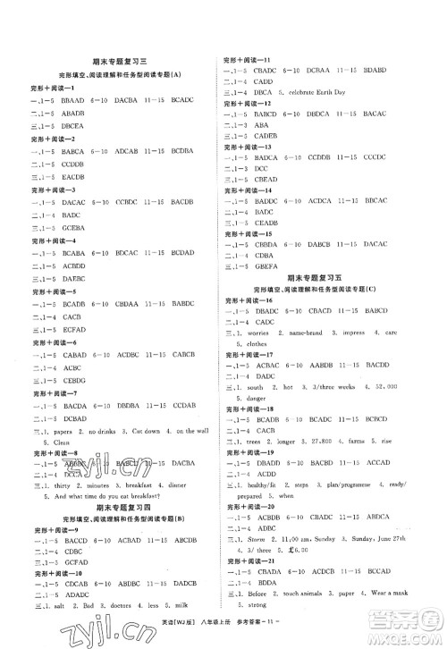 浙江工商大学出版社2022精彩练习就练这一本八年级英语上册WJ外研版答案 浙江工商大学出版社2022精彩练习就练这一本八年级英语上册WJ外研版答案
