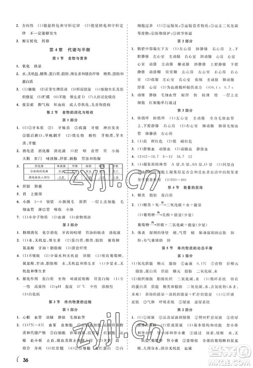 浙江工商大学出版社2022精彩练习就练这一本九年级科学全一册ZJ浙教版答案 浙江工商大学出版社2022精彩练习就练这一本九年级科学全一册ZJ浙教版答案