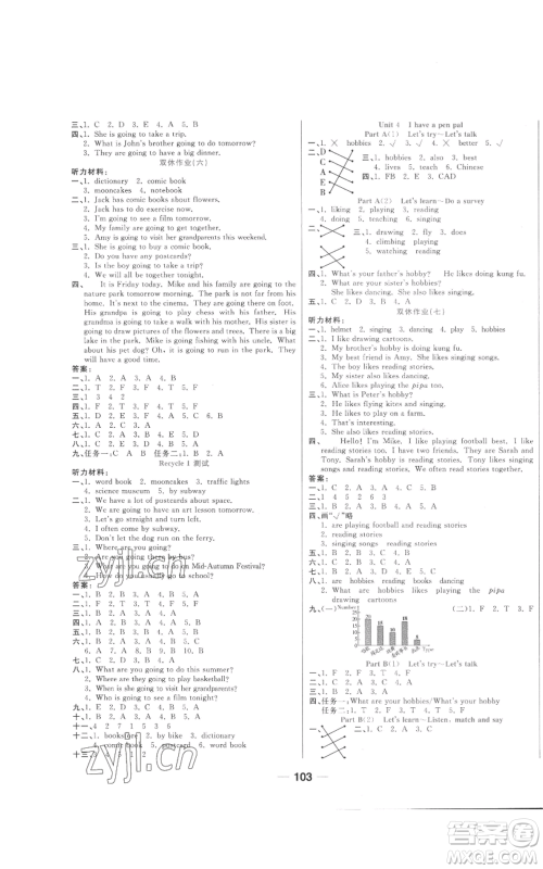 西安出版社2022夺冠新课堂随堂练测六年级上册英语人教版参考答案 西安出版社2022夺冠新课堂随堂练测六年级上册英语人教版参考答案