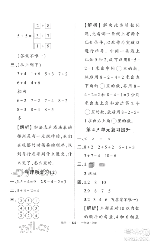 西安出版社2022秋季状元成才路创优作业100分一年级上册数学人教版湖南专版参考答案 西安出版社2022秋季状元成才路创优作业100分一年级上册数学人教版湖南专版参考答案