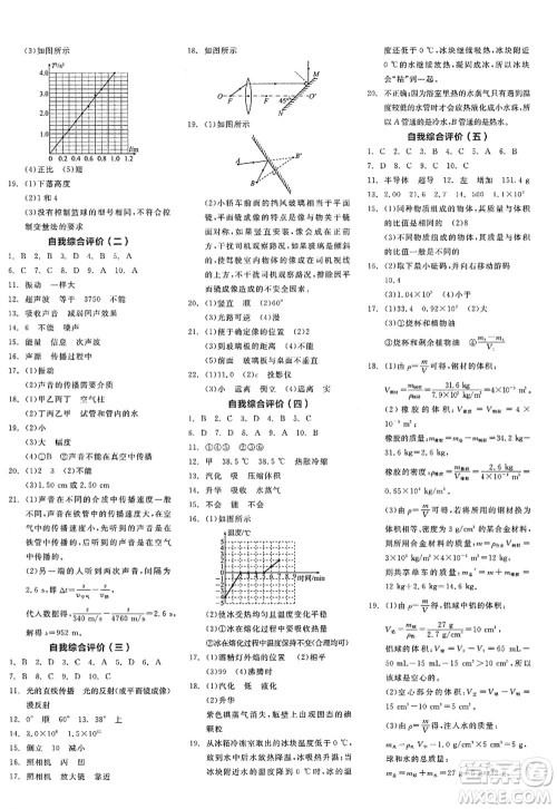 阳光出版社2022全品学练考八年级物理上册HY沪粤版答案