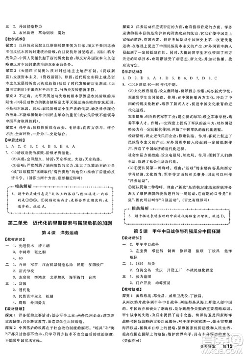 阳光出版社2022全品学练考八年级历史上册人教版江西专版答案 阳光出版社2022全品学练考八年级历史上册人教版江西专版答案