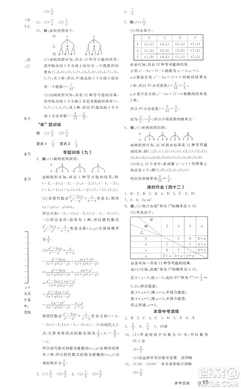 阳光出版社2022全品学练考九年级数学上册RJ人教版答案 阳光出版社2022全品学练考九年级数学上册RJ人教版答案
