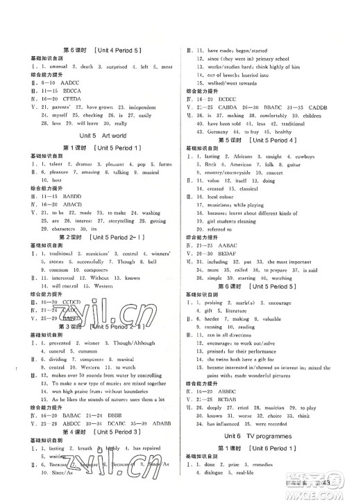 沈阳出版社2022全品学练考九年级英语全一册YLNJ译林牛津版答案