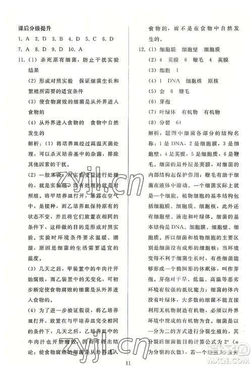 人民教育出版社2022同步轻松练习八年级生物上册人教版答案 人民教育出版社2022同步轻松练习八年级生物上册人教版答案