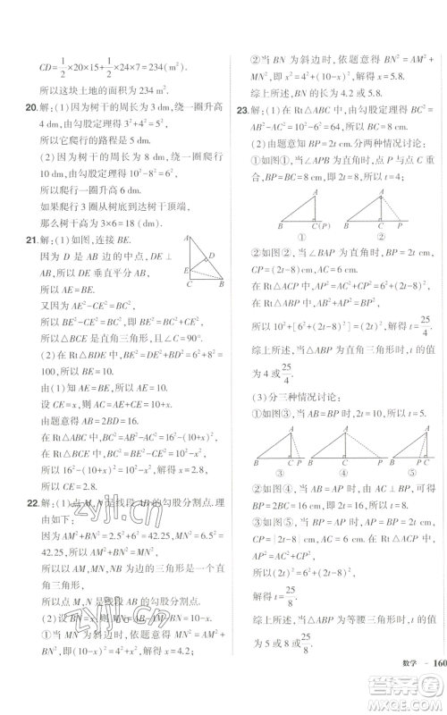 长江出版社2022秋季状元成才路创优作业八年级上册数学北师大版参考答案