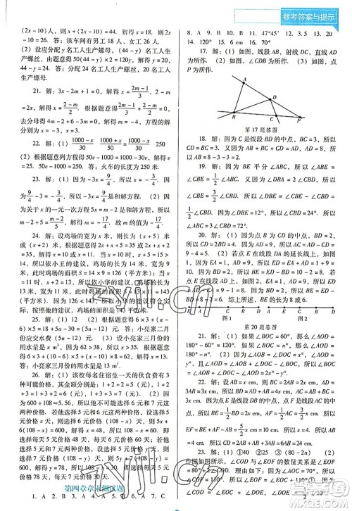 辽海出版社2022新课程数学能力培养七年级上册人教版D版大连专用答案 辽海出版社2022新课程数学能力培养七年级上册人教版D版大连专用答案