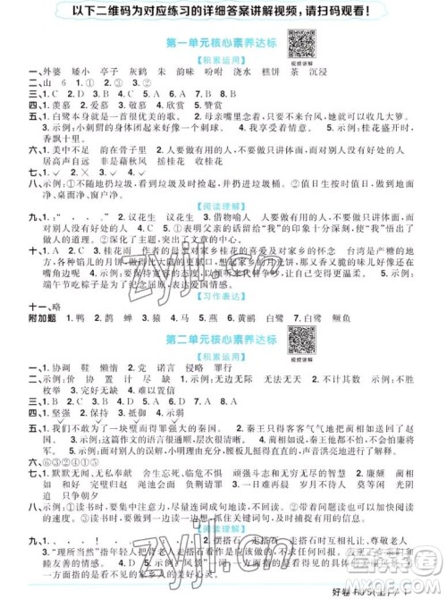 江西教育出版社2022阳光同学一线名师全优好卷语文五年级上册人教版答案 江西教育出版社2022阳光同学一线名师全优好卷语文五年级上册人教版答案