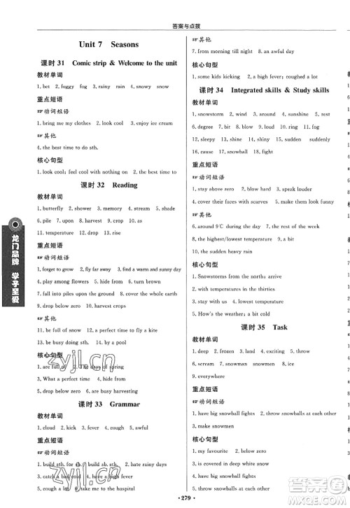 龙门书局2022启东中学作业本八年级英语上册YL译林版答案 龙门书局2022启东中学作业本八年级英语上册YL译林版答案