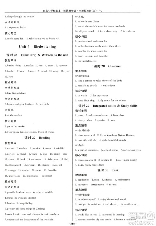 龙门书局2022启东中学作业本八年级英语上册YL译林版连云港专版答案 龙门书局2022启东中学作业本八年级英语上册YL译林版连云港专版答案