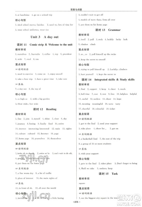 龙门书局2022启东中学作业本八年级英语上册YL译林版盐城专版答案