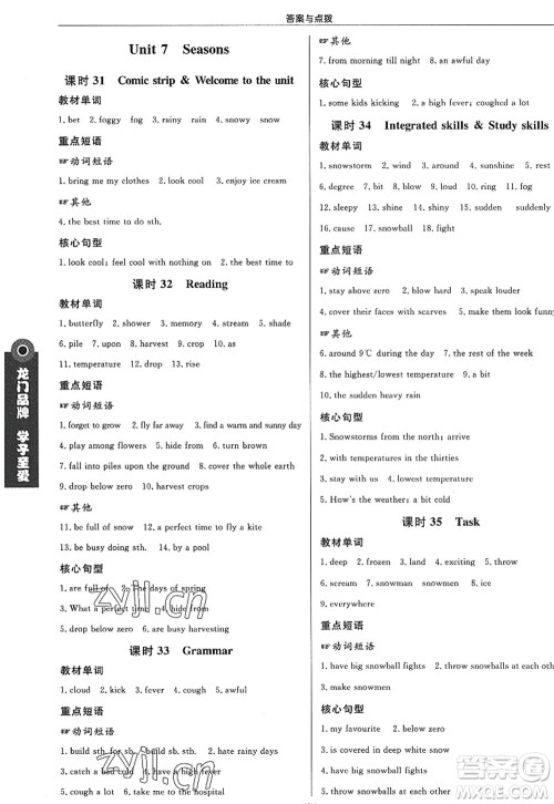 龙门书局2022启东中学作业本八年级英语上册YL译林版淮安专版答案 龙门书局2022启东中学作业本八年级英语上册YL译林版淮安专版答案