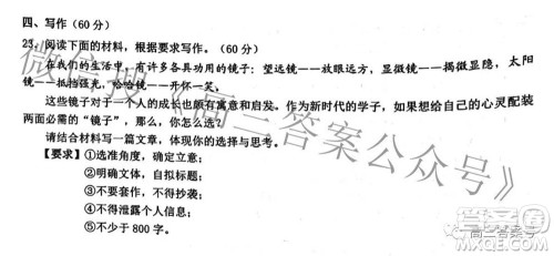 Z20名校联盟浙江省名校新高考研究联盟2023届高三第一次联考语文试题卷及答案