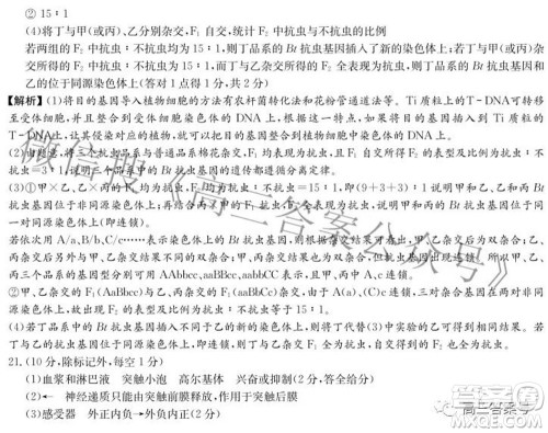 炎德英才大联考2022年秋高三入学检测生物试题及答案