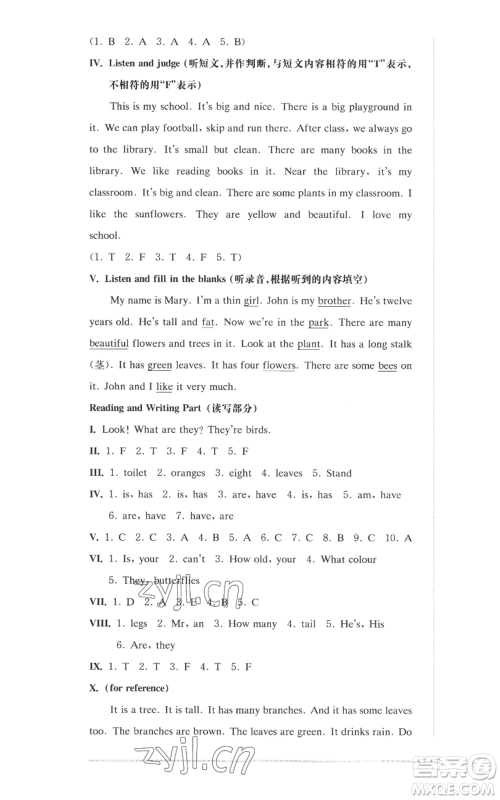 华东师范大学出版社2022上海名校名卷三年级上册英语牛津版参考答案 华东师范大学出版社2022上海名校名卷三年级上册英语牛津版参考答案