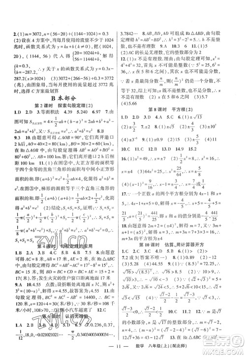 新疆青少年出版社2022原创新课堂八年级数学上册北师版深圳专版答案 新疆青少年出版社2022原创新课堂八年级数学上册北师版深圳专版答案