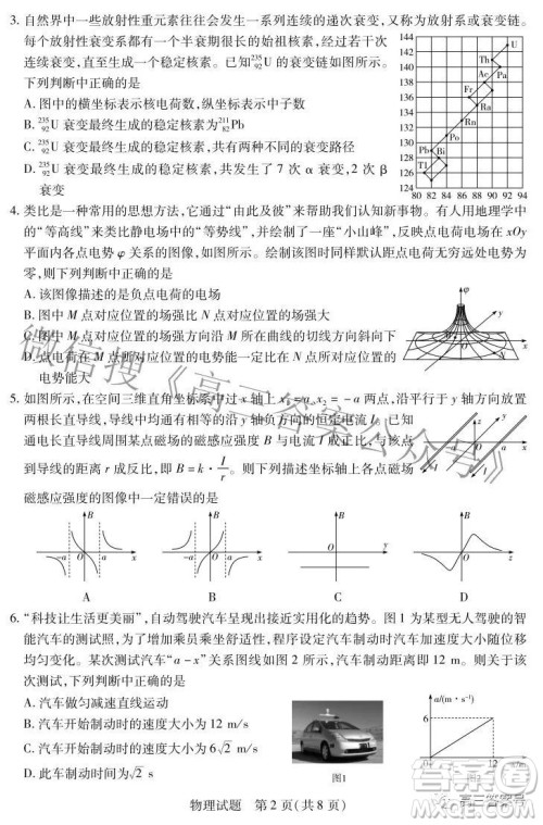 天一大联考2022-2023学年上安徽卓越县中联盟高三年级开学考物理试题及答案