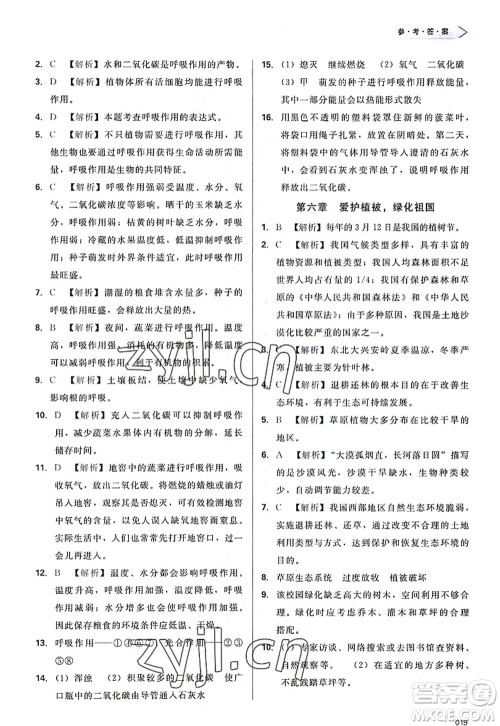天津教育出版社2022学习质量监测七年级生物上册人教版答案 天津教育出版社2022学习质量监测七年级生物上册人教版答案