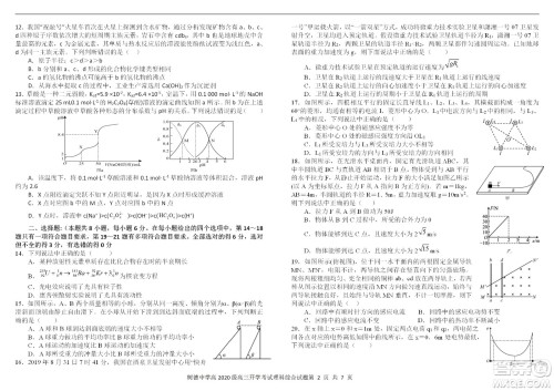 成都树德中学2020级高三上期入学考试理科综合试题及答案
