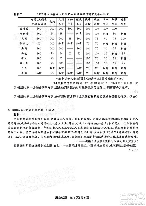 2023届蚌埠市高三8月质检历史试题及答案