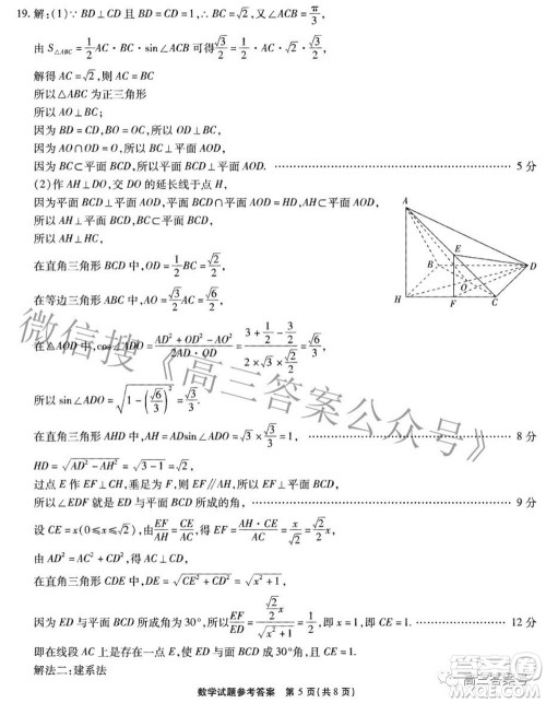 江淮十校2023届高三第一次联考数学试题及答案